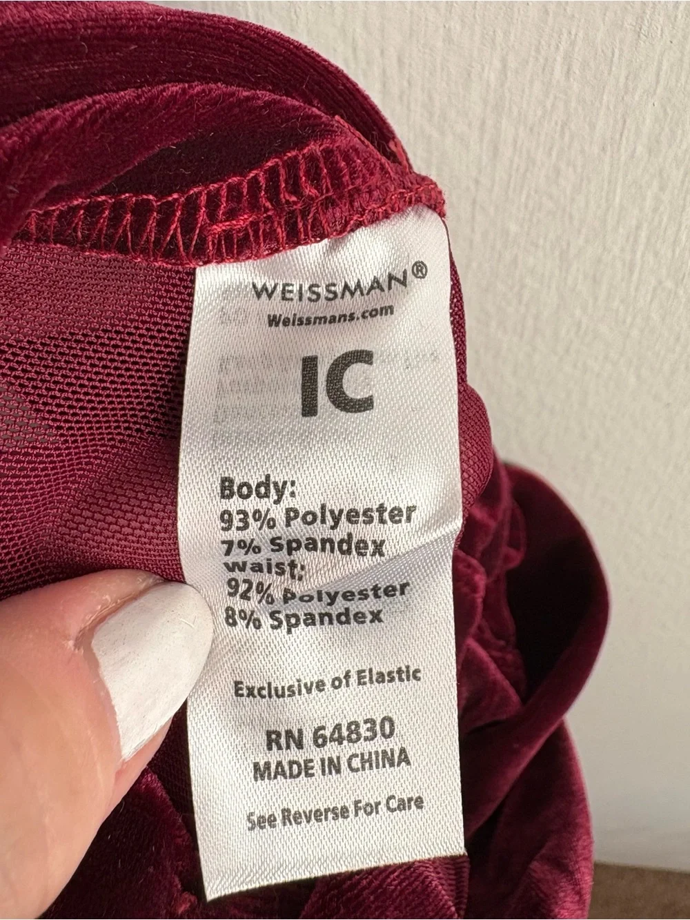 Weissman Burgundy Velvet Mesh Ruched Pull-On Sheer Dance Costume Skirt IC